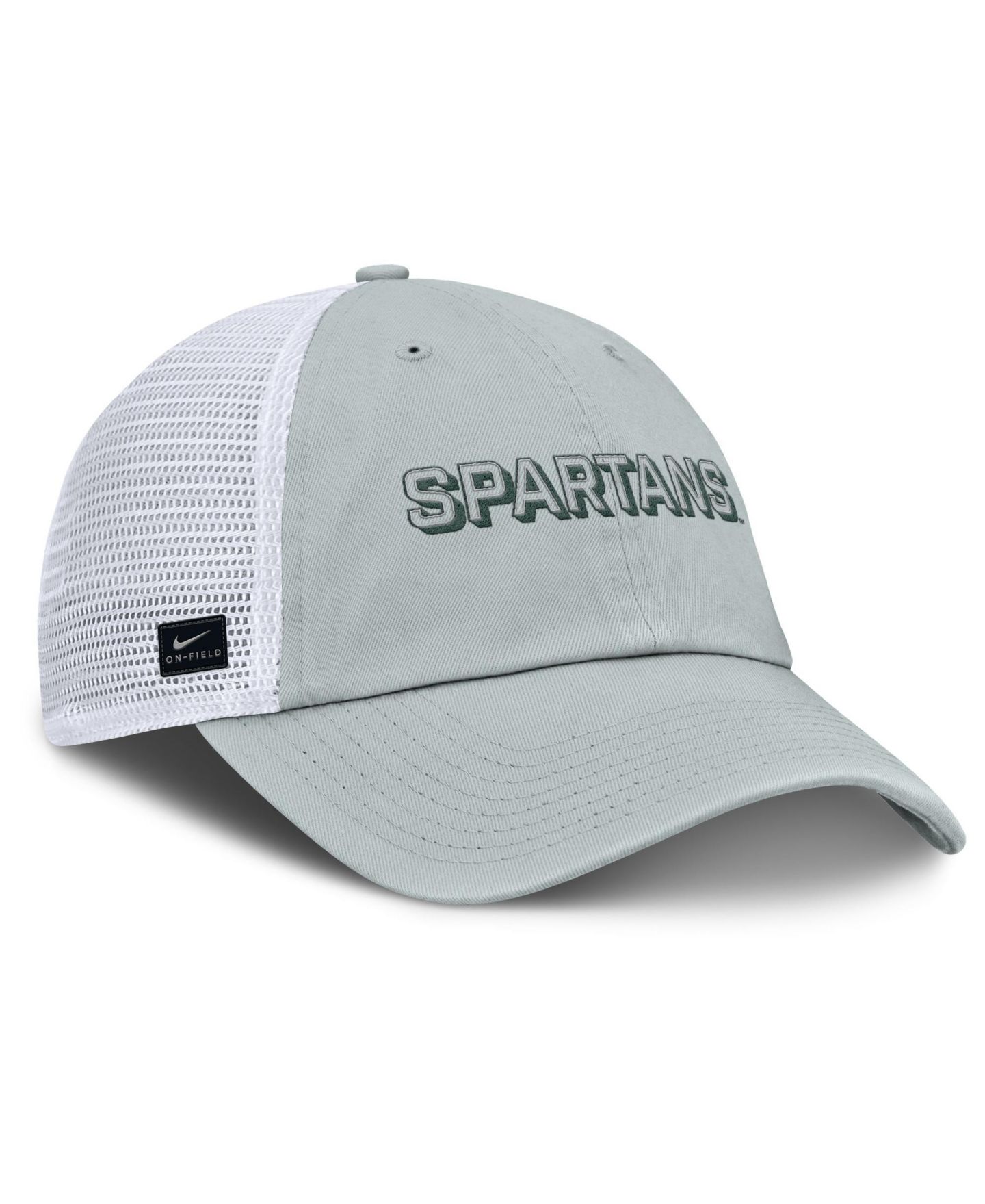 Мужская кепка Nike Gray Michigan State Spartans 2025 Gameday On-Field Club Adjustable Trucker Hat — фото 3