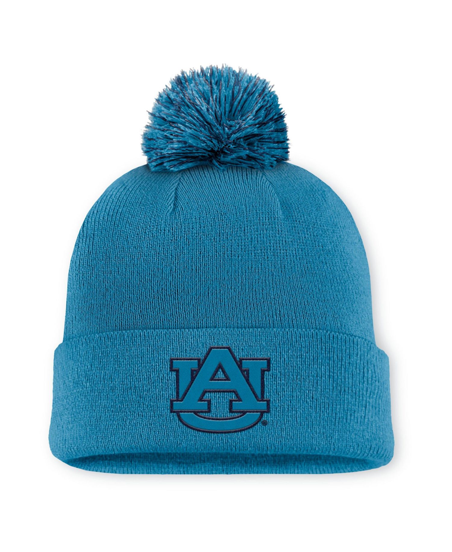 Men's Turquoise Auburn Tigers Primetime Peak Campus Cuffed Knit Hat with Pom