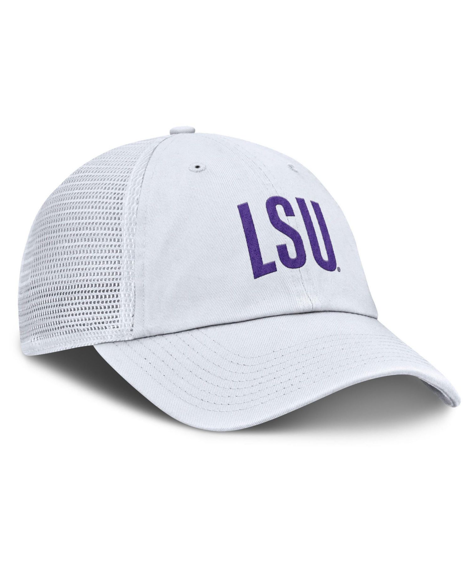 Men's White LSU Tigers Club Campus Trucker Adjustable Hat