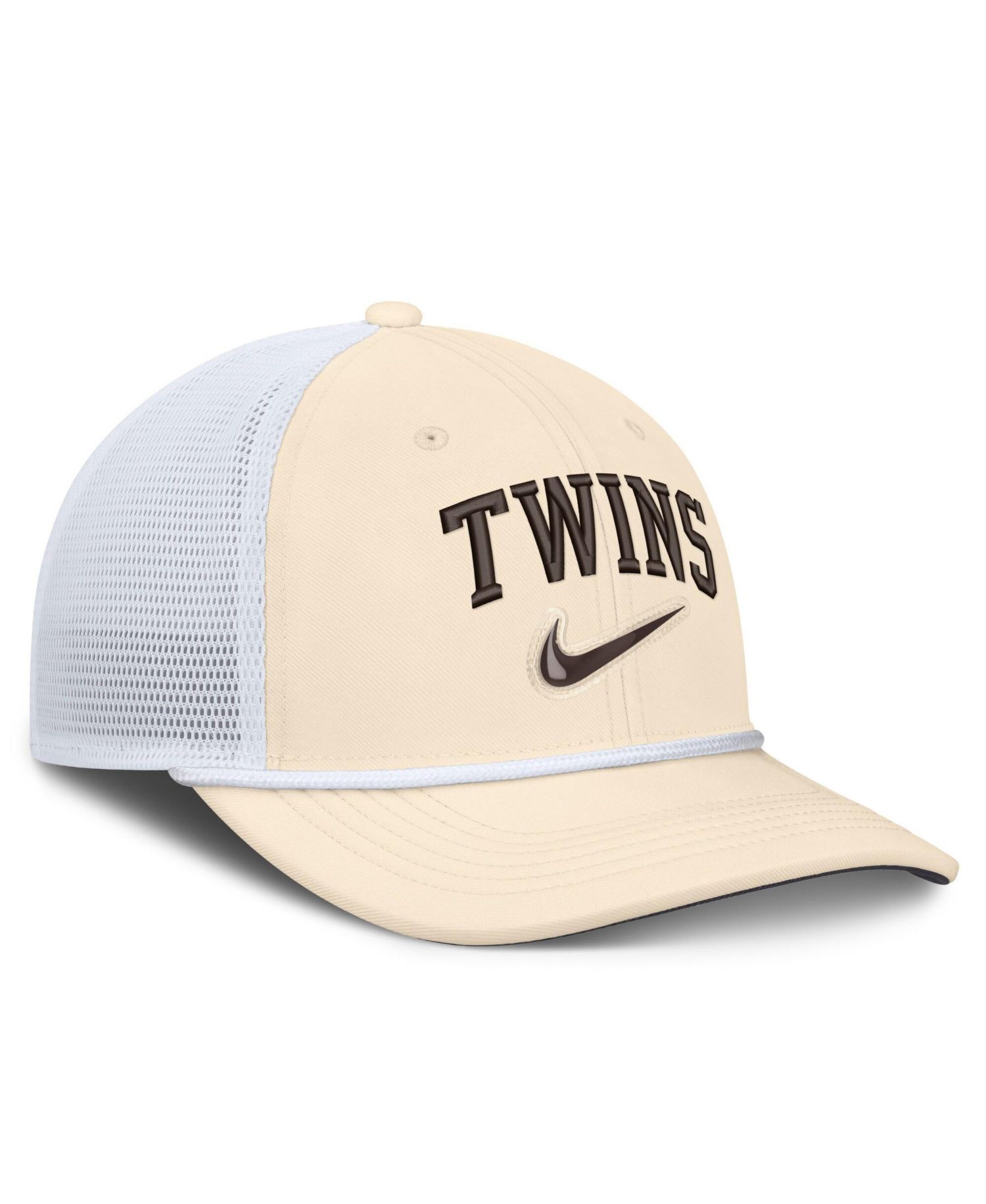 Men's Natural/White Minnesota Twins Rise Dri-FIT Trucker Adjustable Hat&iquest;
