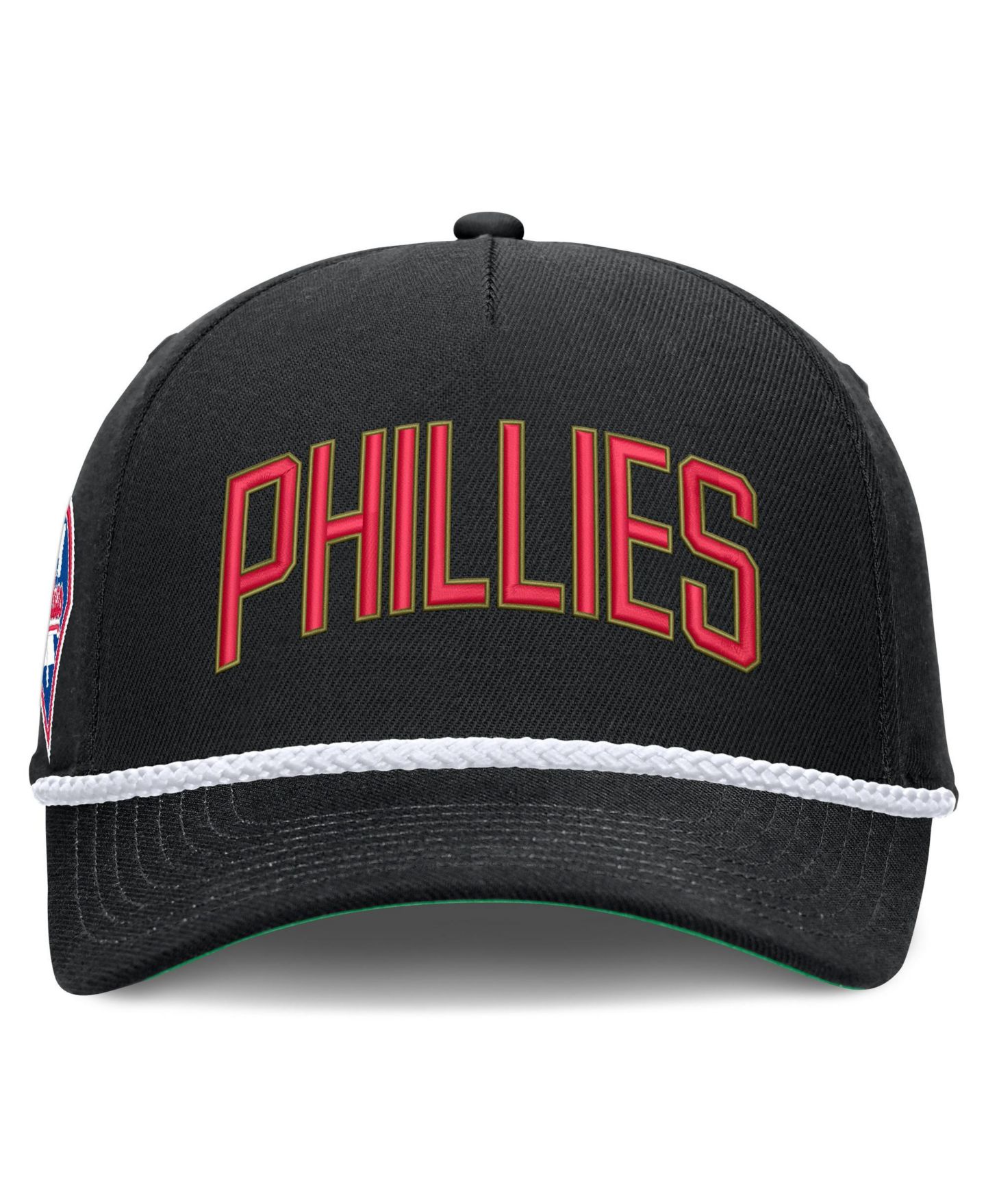 Мужская кепка Nike Black Philadelphia Phillies Cooperstown Collection Rise Adjustable Hat — фото 2