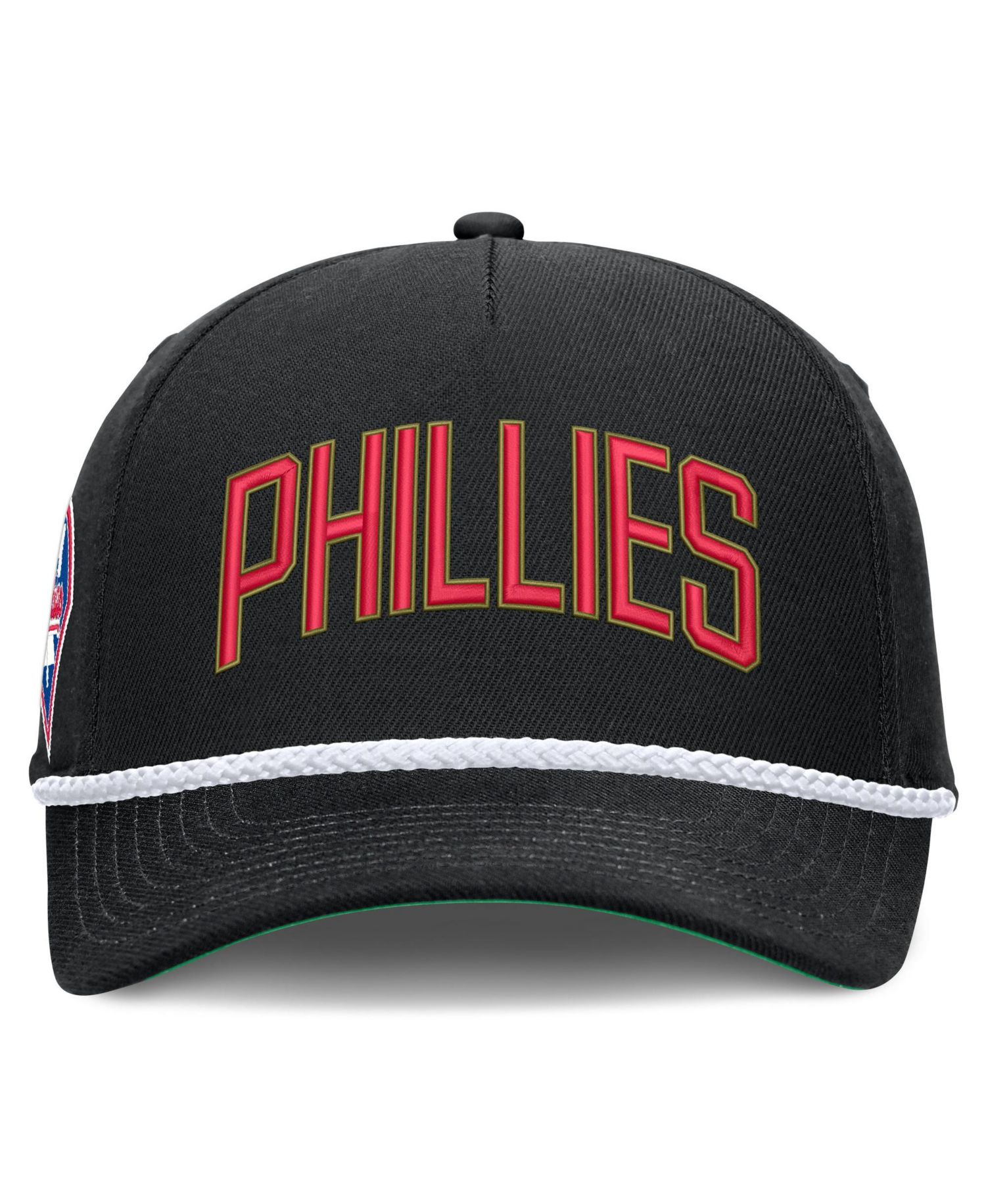 Men's Black Philadelphia Phillies Cooperstown Collection Rise Adjustable Hat