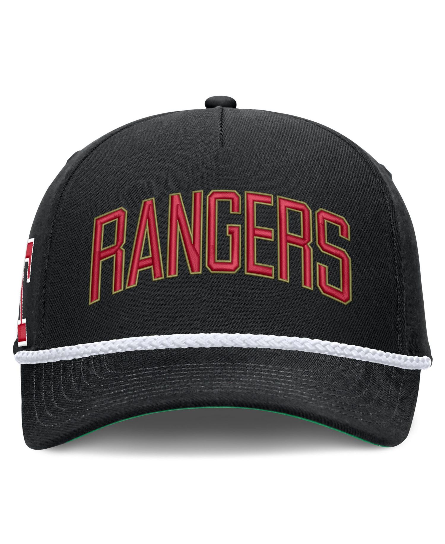 Men's Black Texas Rangers Cooperstown Collection Rise Adjustable Hat