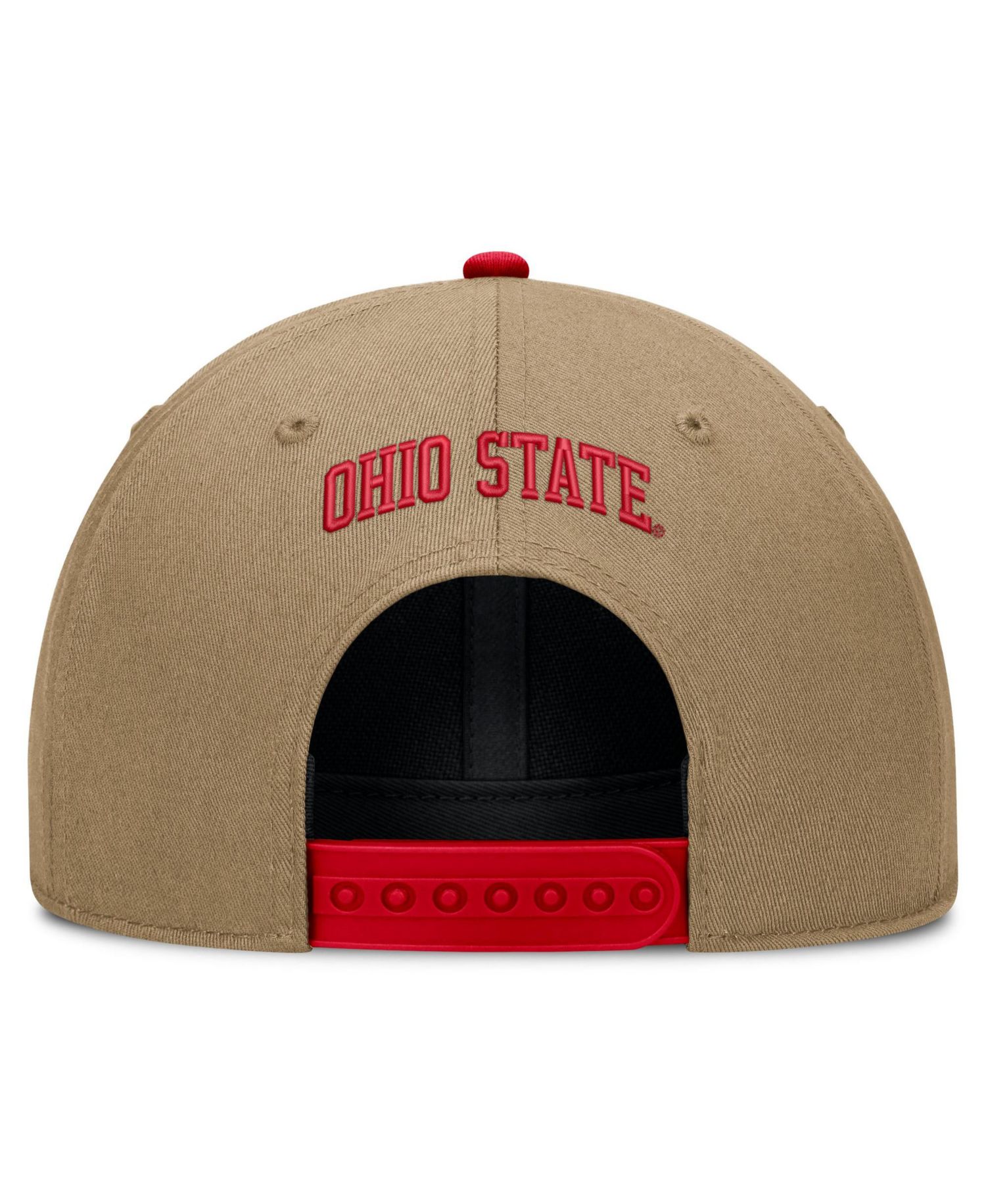 Men's and Women's Beige/Scarlet Ohio State Buckeyes Primetime Rise Dri-FIT Adjustable Hat