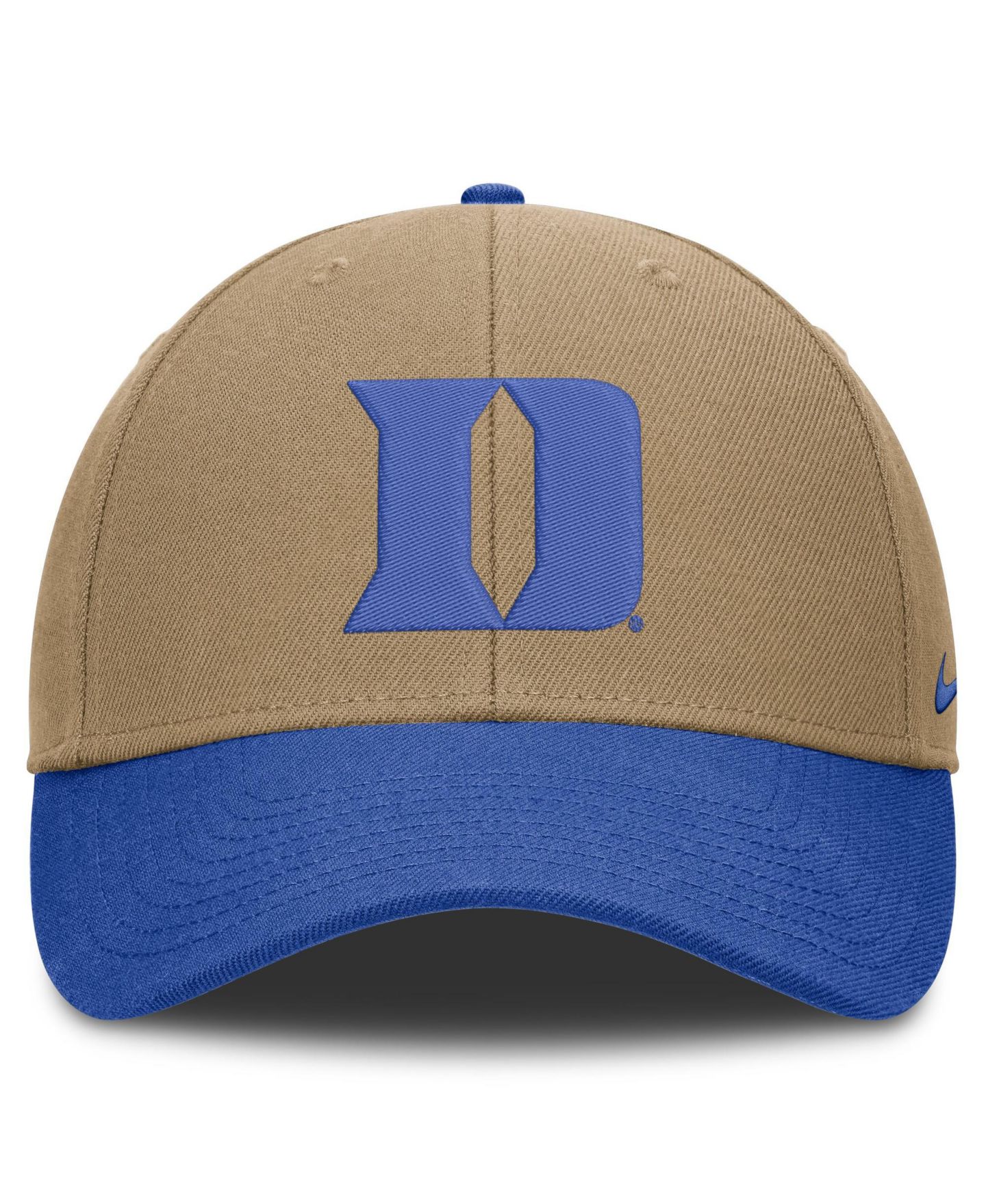 Кепка Nike Beige/Royal Duke Blue Devils Primetime Rise Dri-FIT Adjustable Hat — фото 2