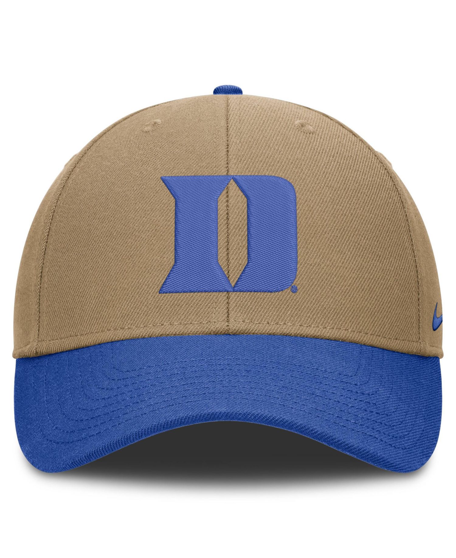 Men's and Women's Beige/Royal Duke Blue Devils Primetime Rise Dri-FIT Adjustable Hat