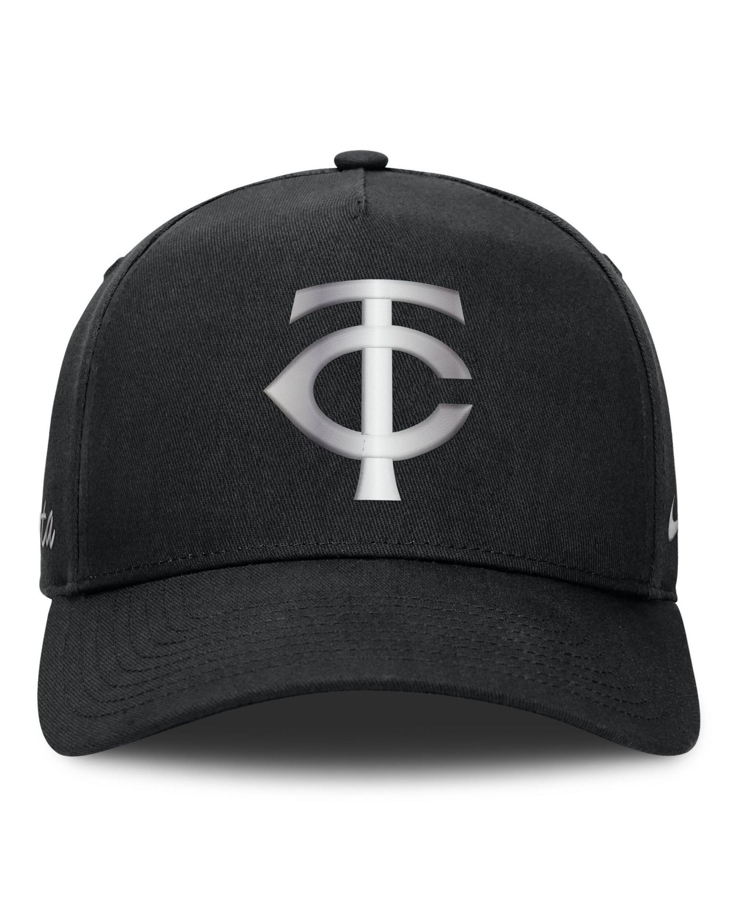 Мужская кепка Nike Black Minnesota Twins Rise Dri-FIT A-Frame Adjustable Hat — фото 2