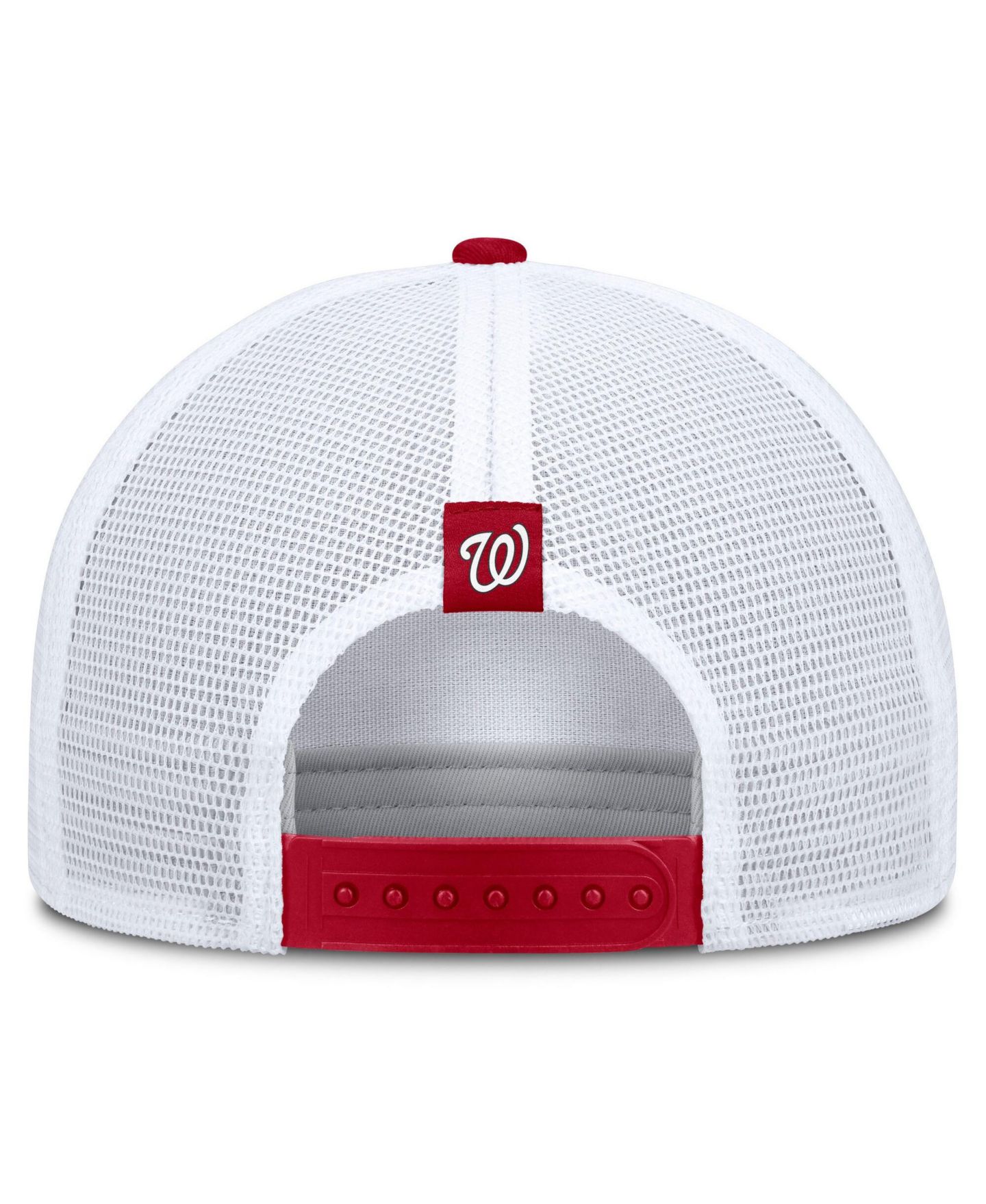 Мужская кепка Nike Khaki/Red Washington Nationals Rise A-Frame Trucker Adjustable Hat — фото 4