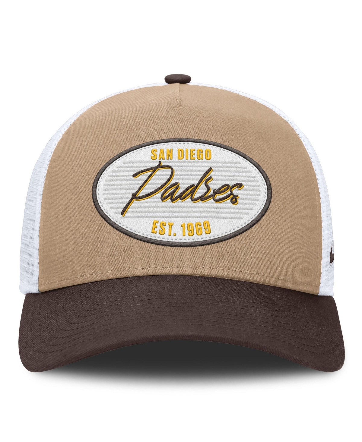 Men's Nike Khaki/Brown San Diego Padres Rise A-Frame Trucker Adjustable Hat