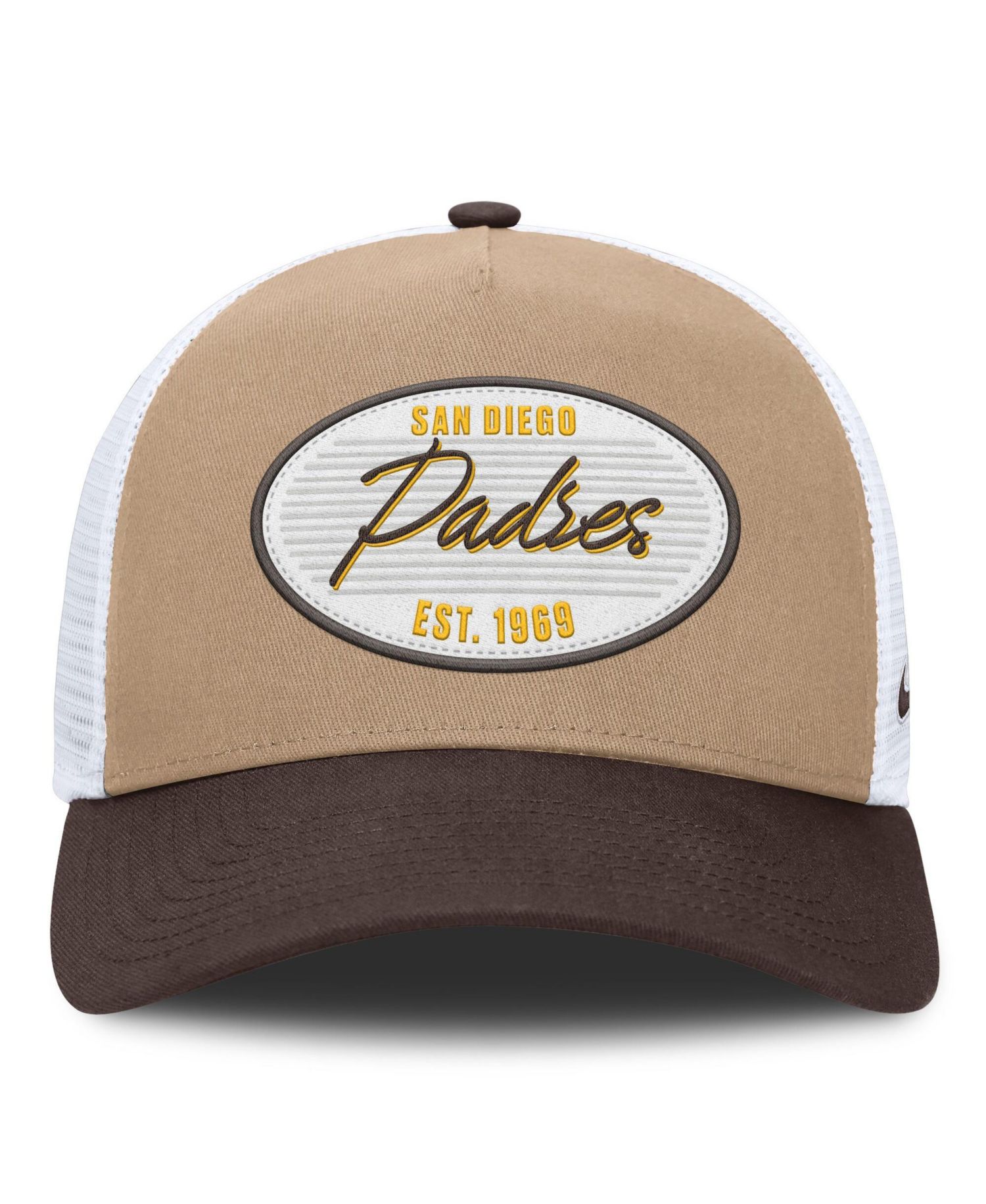 Men's Khaki/Brown San Diego Padres Rise A-Frame Trucker Adjustable Hat