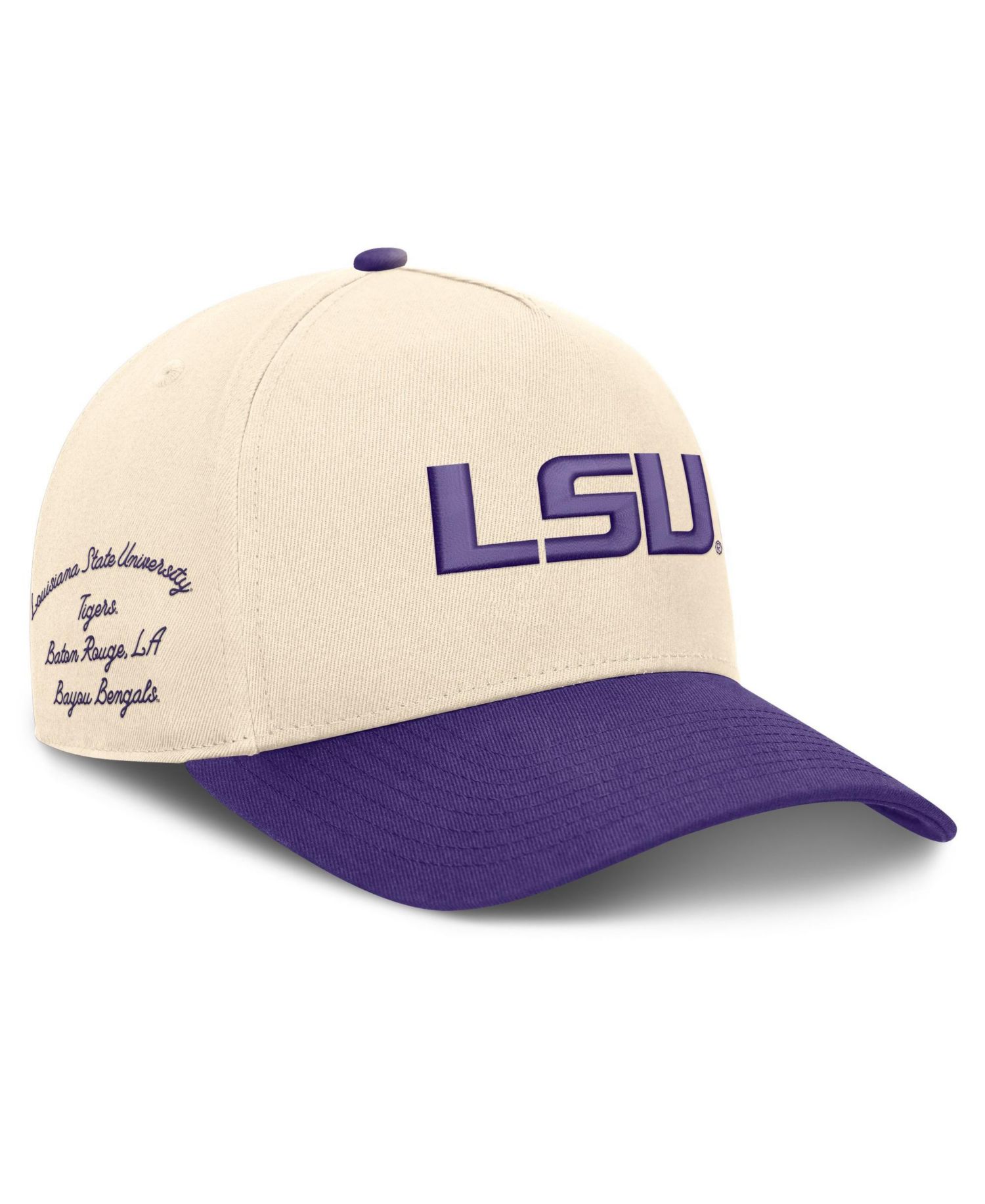 Men's and Women's Natural/Purple LSU Tigers Campus Prep Rise Adjustable Hat