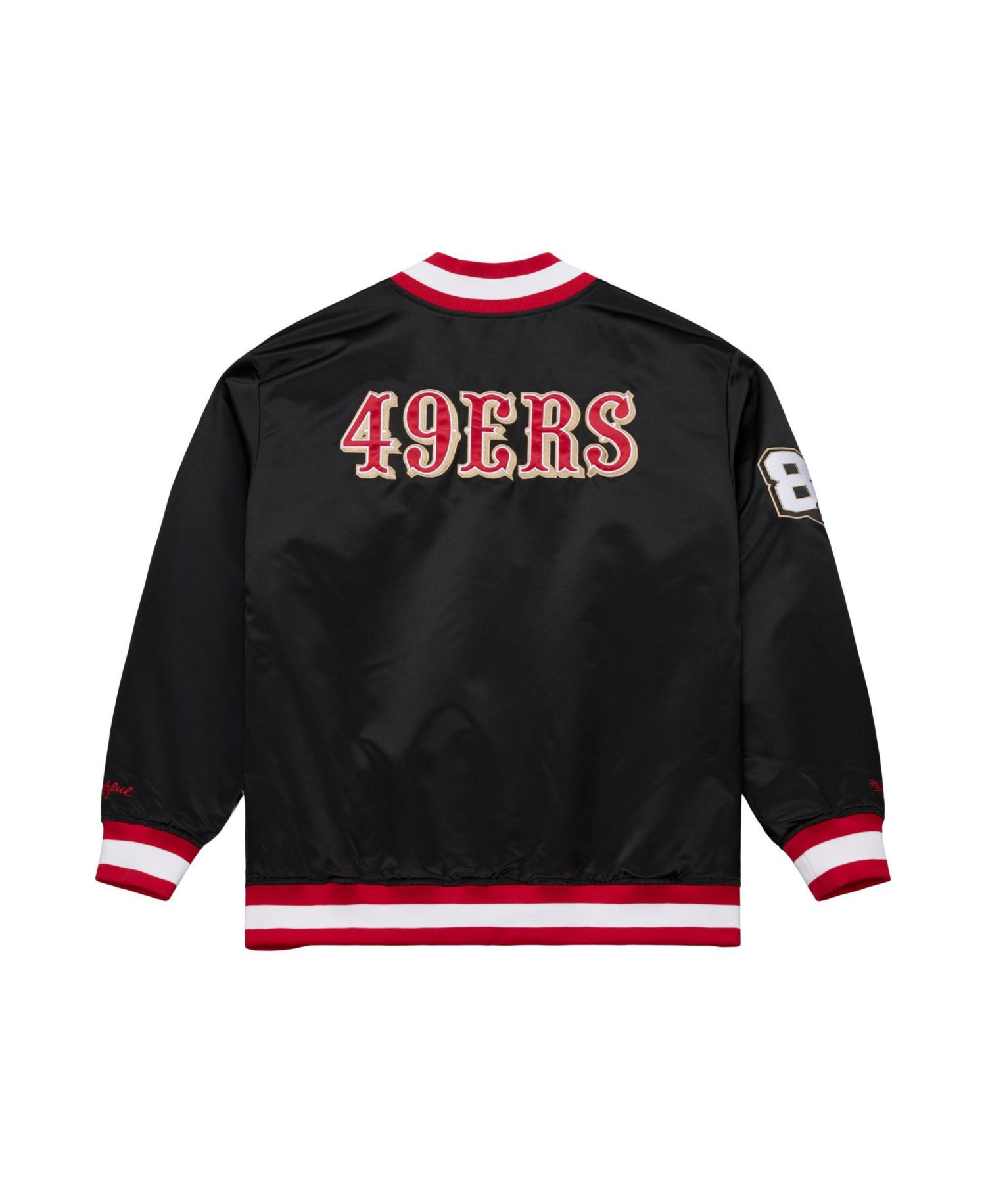 Men's Mitchell Ness Black San Francisco 49ers 80th Anniversary Heavyweight Satin Full-snap Jacket