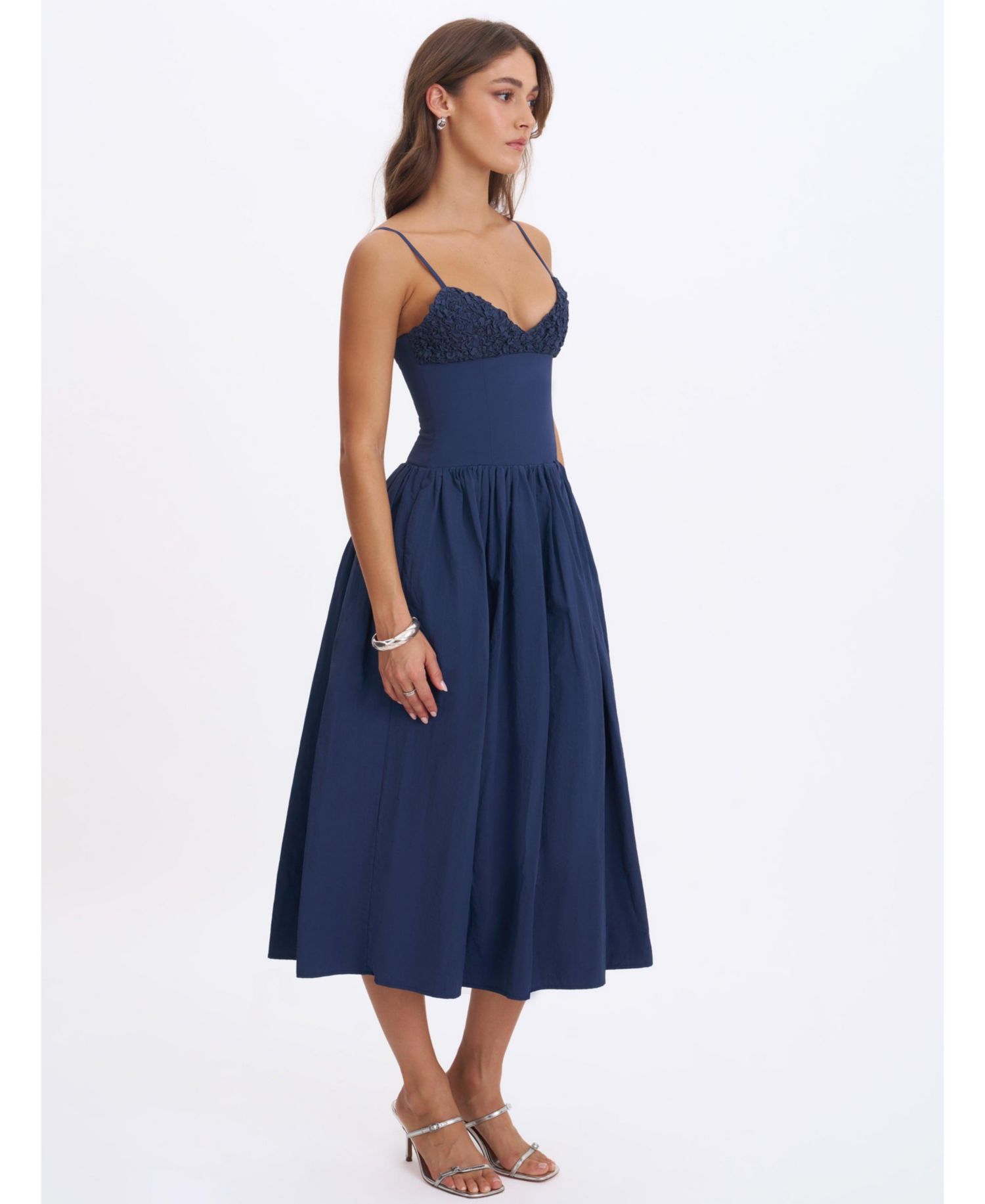 Women's Ailani Smocked Sweetheart Midi Dress