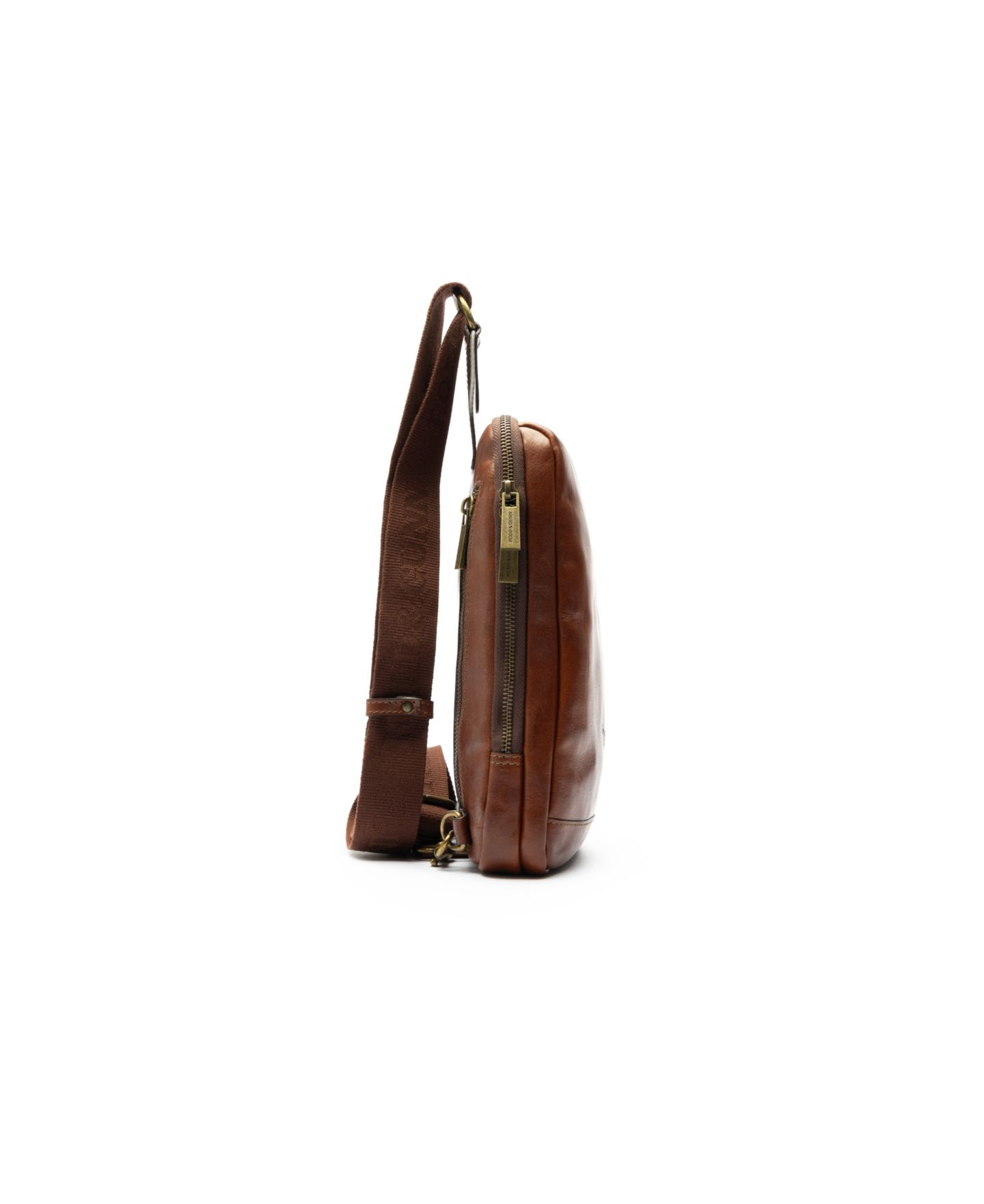 Мужская сумка Rodd & Gunn Lincoln Crossbody Leather Satchel, цвет: Тёмный коньячный — фото 4