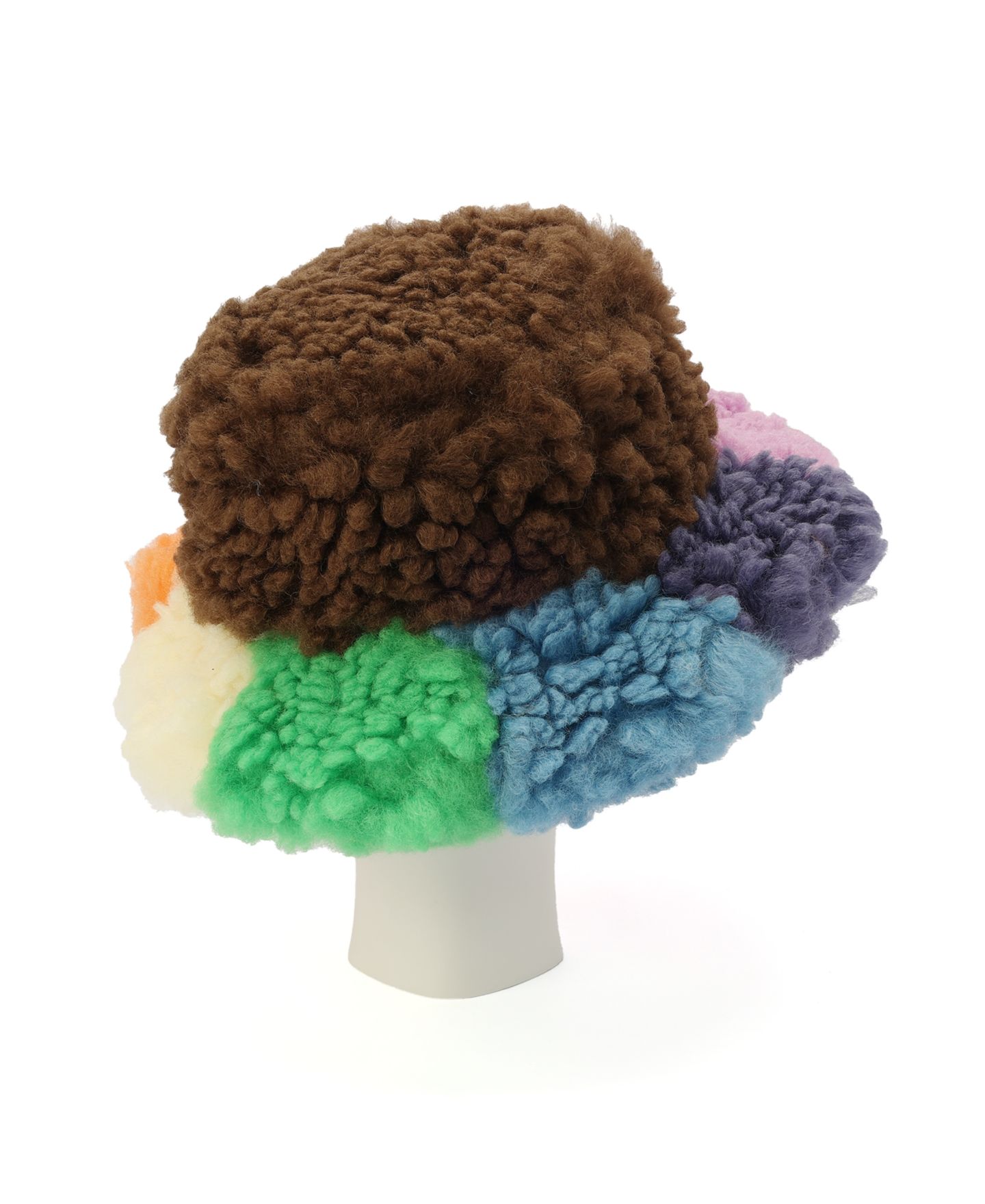 Женская панама Kurt Geiger London Rainbow Shaggy Faux Fur Bucket Hat, цвет: Разноцветный — фото 5