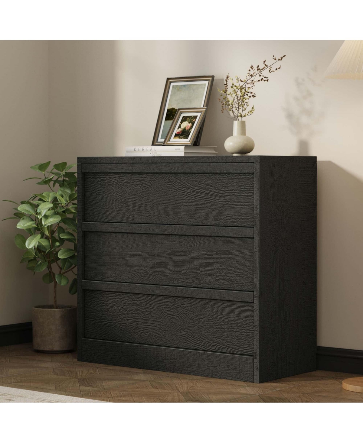 gaomon 3 Drawer Dresser for Bedroom, 30.5" Tall Wooden Storage Chest with Deep Drawers for Closet, Living Room