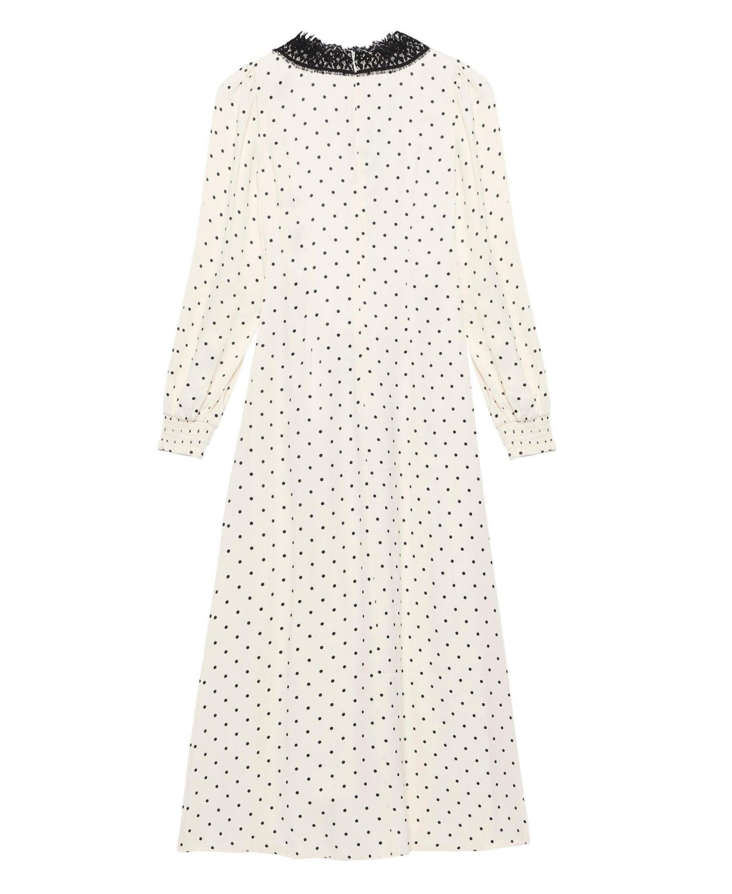 Women's Polka Dot V-Neck Long-Sleeve Wrap Maxi Dress