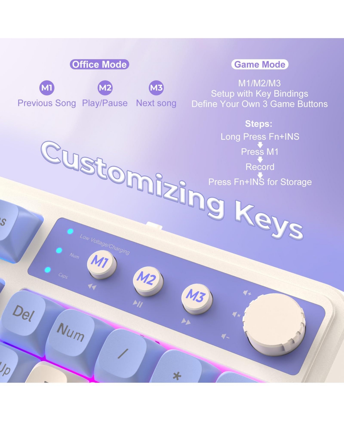 Lofree Tri Mode Wireless Wired Macro Programmable Gaming Keyboard