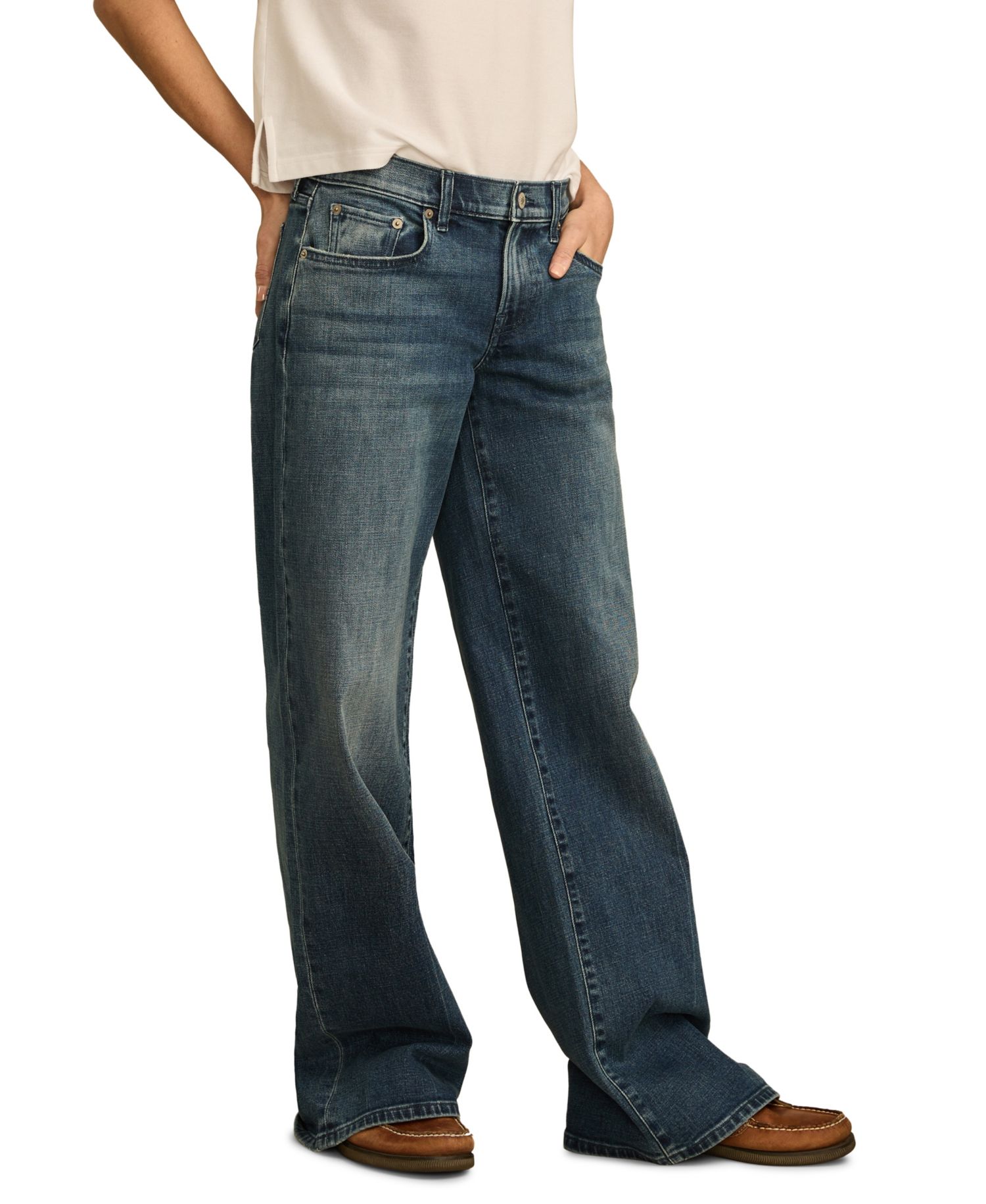 Women's Sweet Mid Rise Wide-Leg Jeans