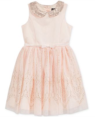 Pink & Violet Sequin-Detail Glitter-Tulle Dress, Toddler & Little Girls ...