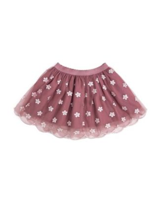 Little Girls Berry Floral Embroidered Tutu Skirt