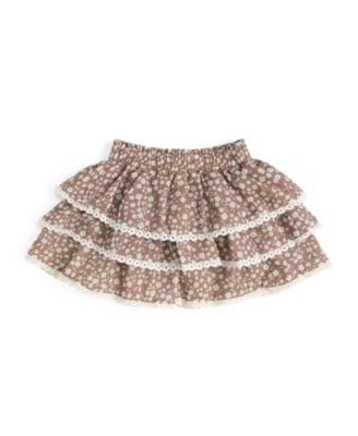 Toddler Girls Mocha Floral Skort