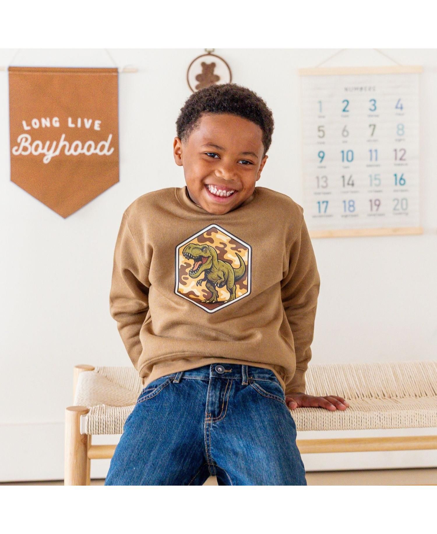 Little Boys Camo Rawr Sweatshirt