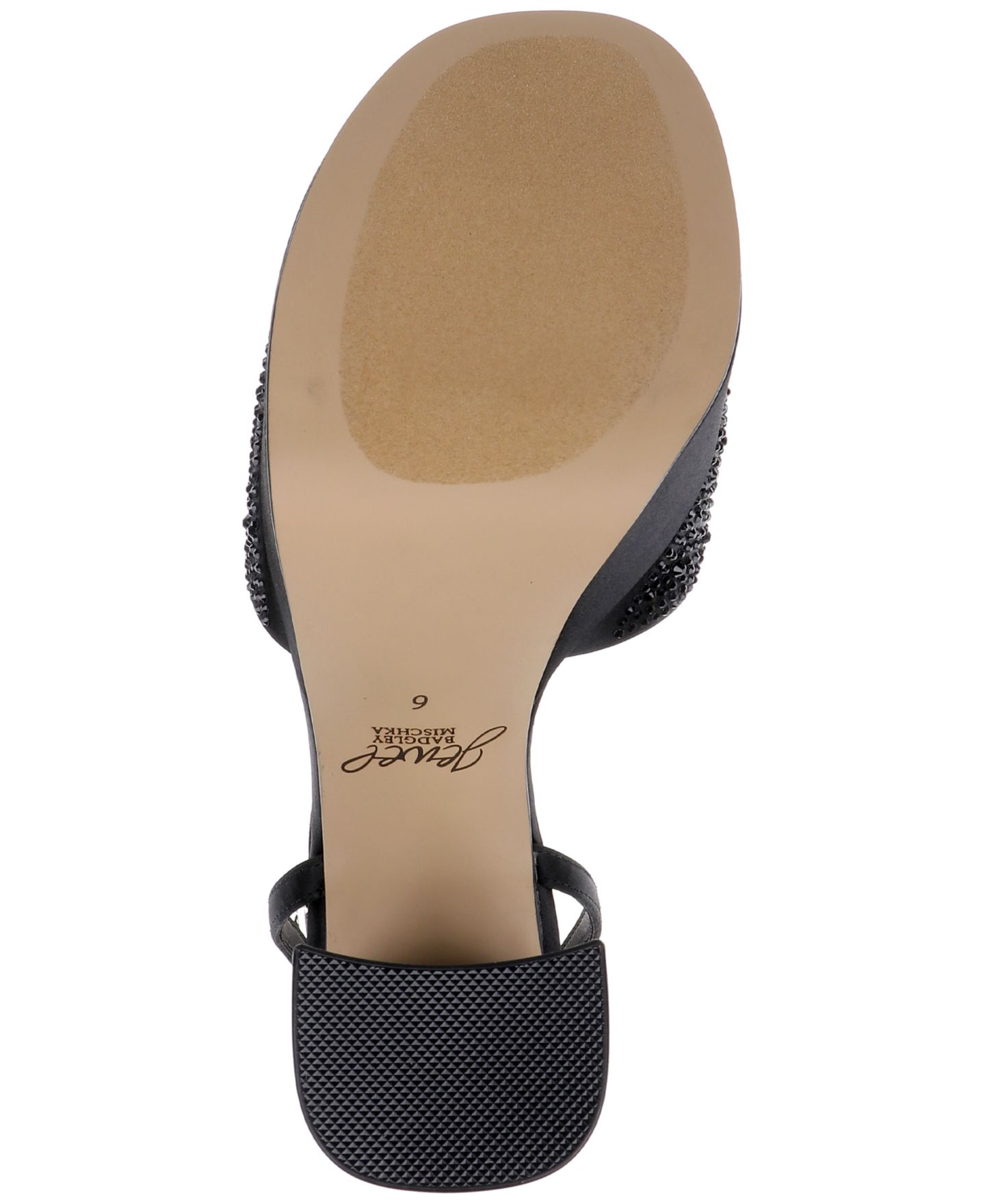 Женские сандалии Jewel Badgley Mischka Bahari Open Toe Dress Sandals, цвет: Чёрный атласный — фото 5