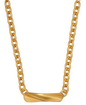 Gold-Plated Folded Frontal Necklace