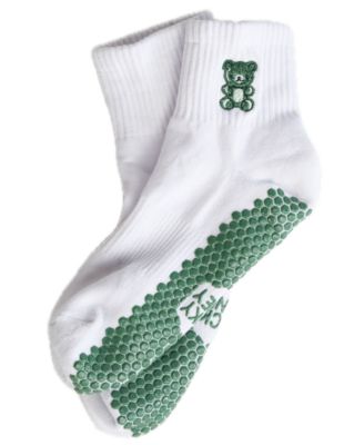 Women's Harlow Grip Embroidered Ankle Patch Crew Socks