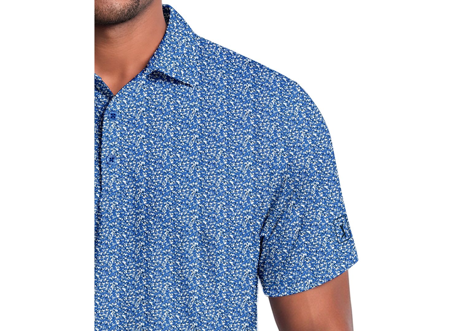 Men's Classic Floral Confetti Print Golf Polo Shirt