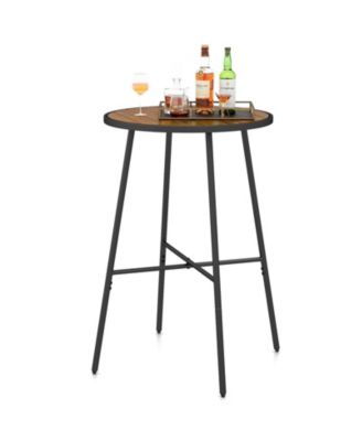41-Inch Round Acacia Wood Outdoor Bar Table
