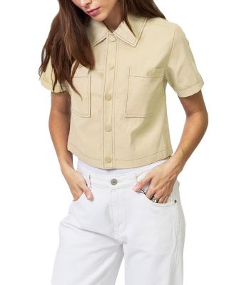 Women's Quinn Cropped Short-Sleeve Point Collar Jacket