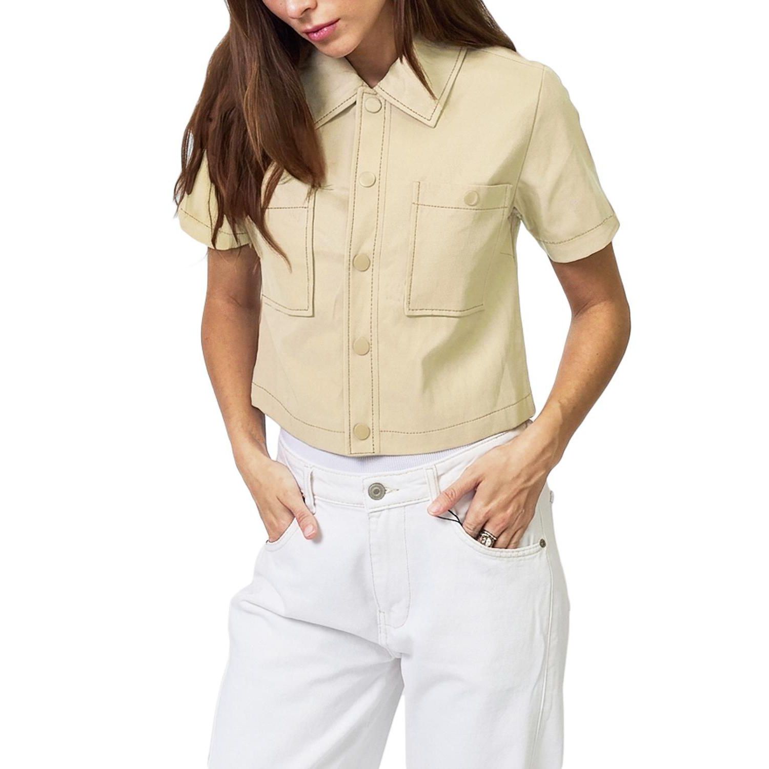 Women's Quinn Cropped Short-Sleeve Point Collar Jacket