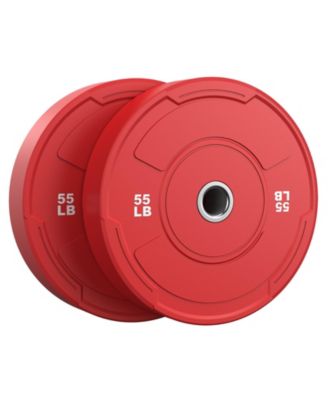 Bumper Plate Set 2 Inch Olympic Weight Plates Pair Tested Rubber Plates Steel Insert for Barbell Home Gym