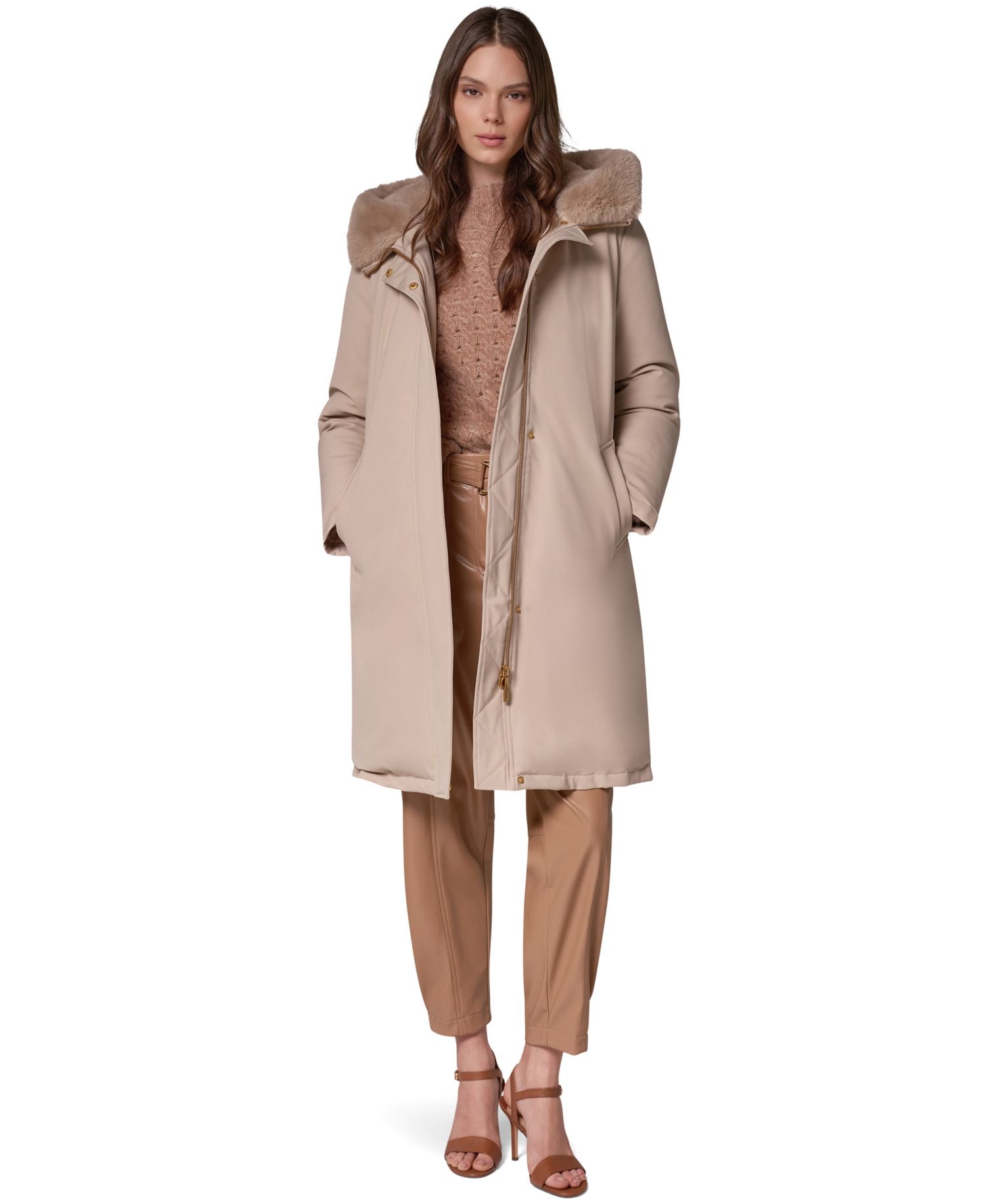 Women's Puffer Hooded Belted Coat