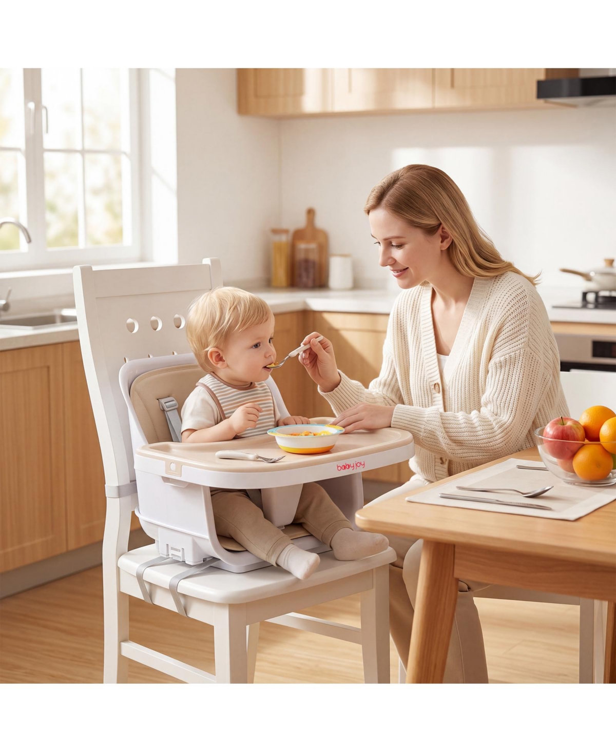Costway 4-in-1 Convertible Baby High Chair with Detachable and Adjustable Tray