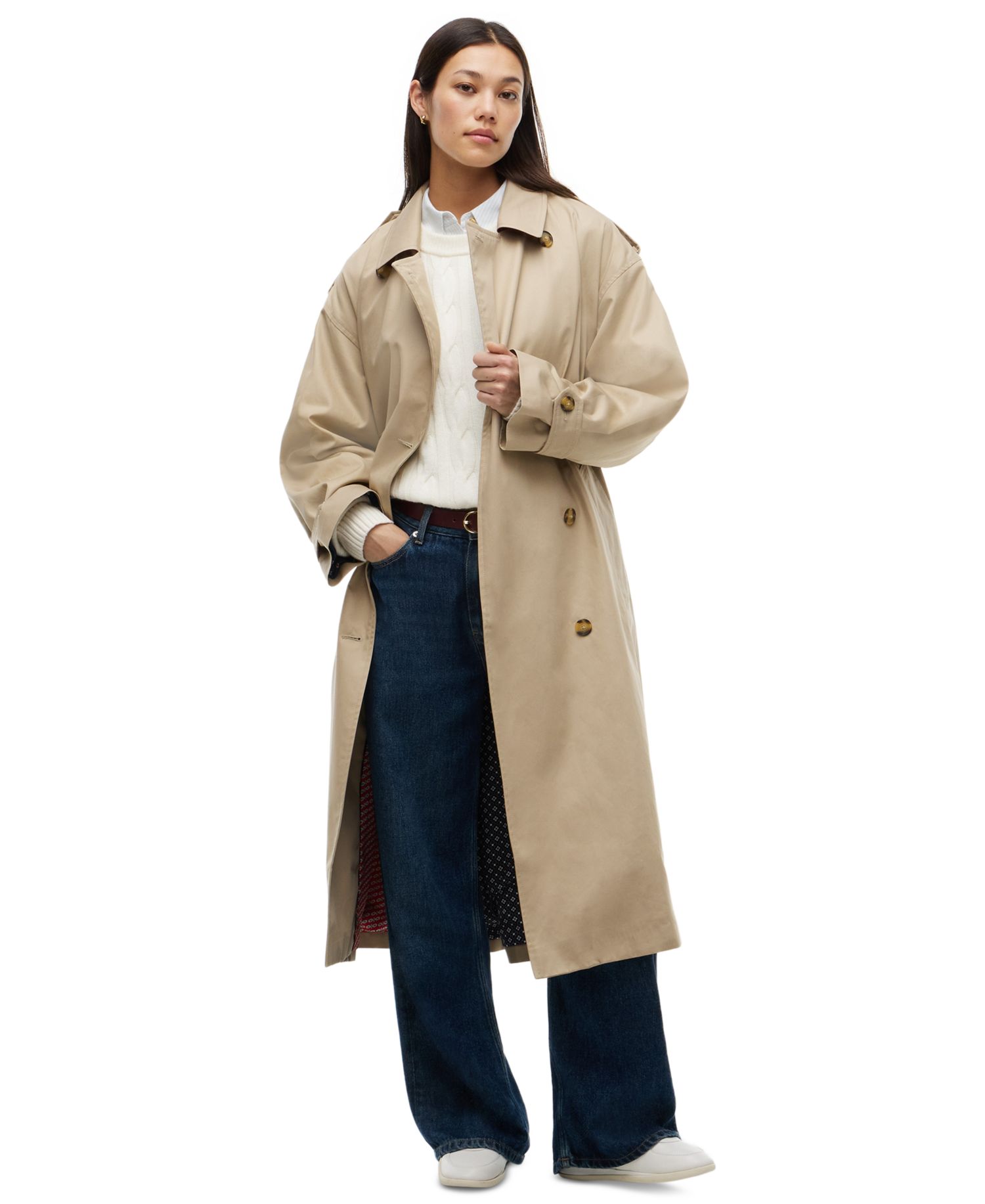 Women's American Icons Oversized Double-Breasted Trench Coat