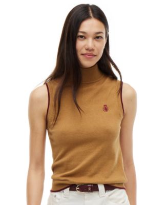 Women's American Icons Sleeveless Turtleneck Cotton/Cashmere-Blend Vest, Macy's Exclusive