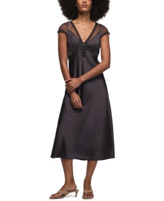 Women's Simone Lace V-Neck Short-Sleeve Maxi Dress
