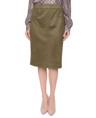Women's Fx Suede High-Waisted Pencil Skirt