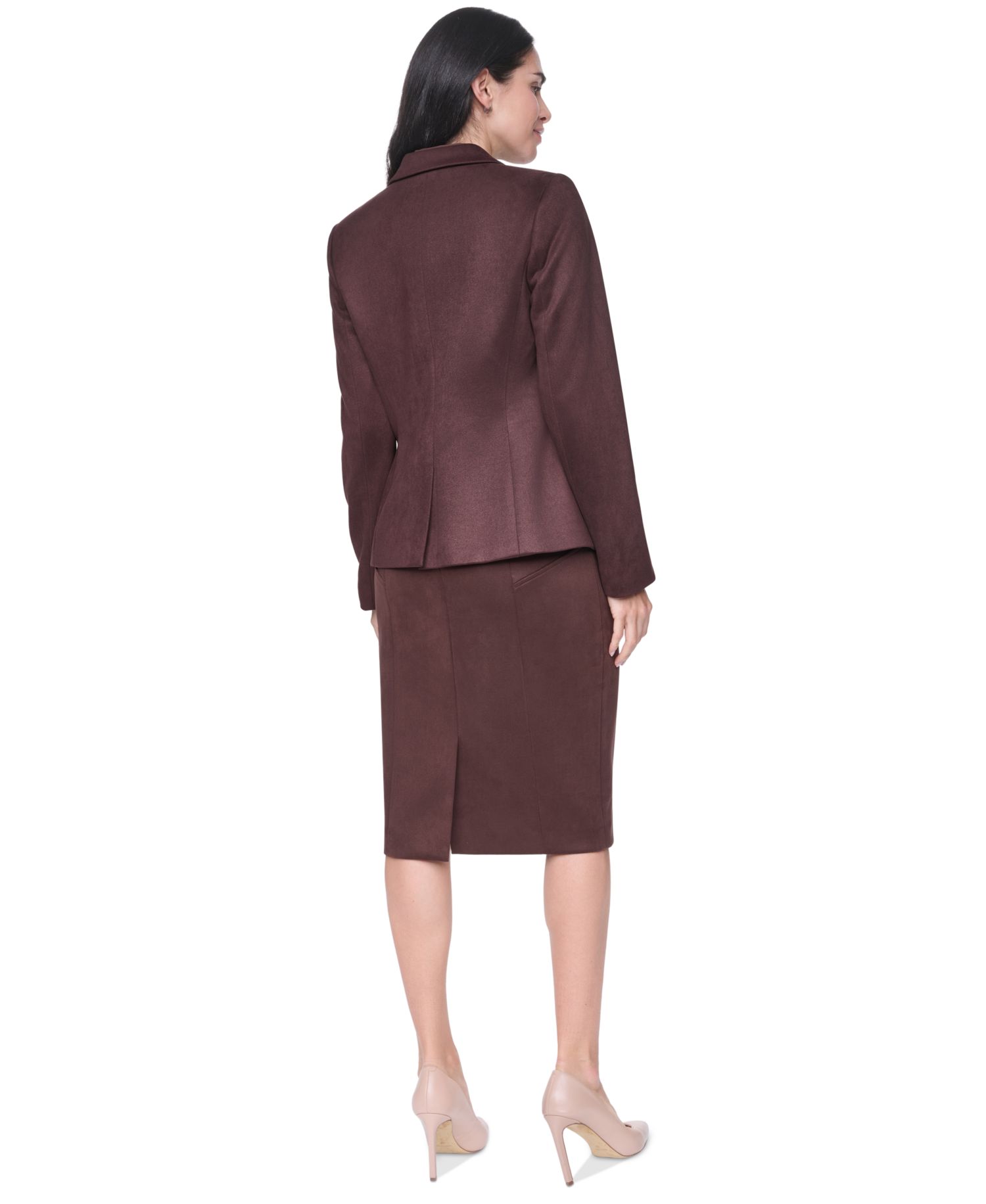 Women's Short One-Button Faux Suede Blazer