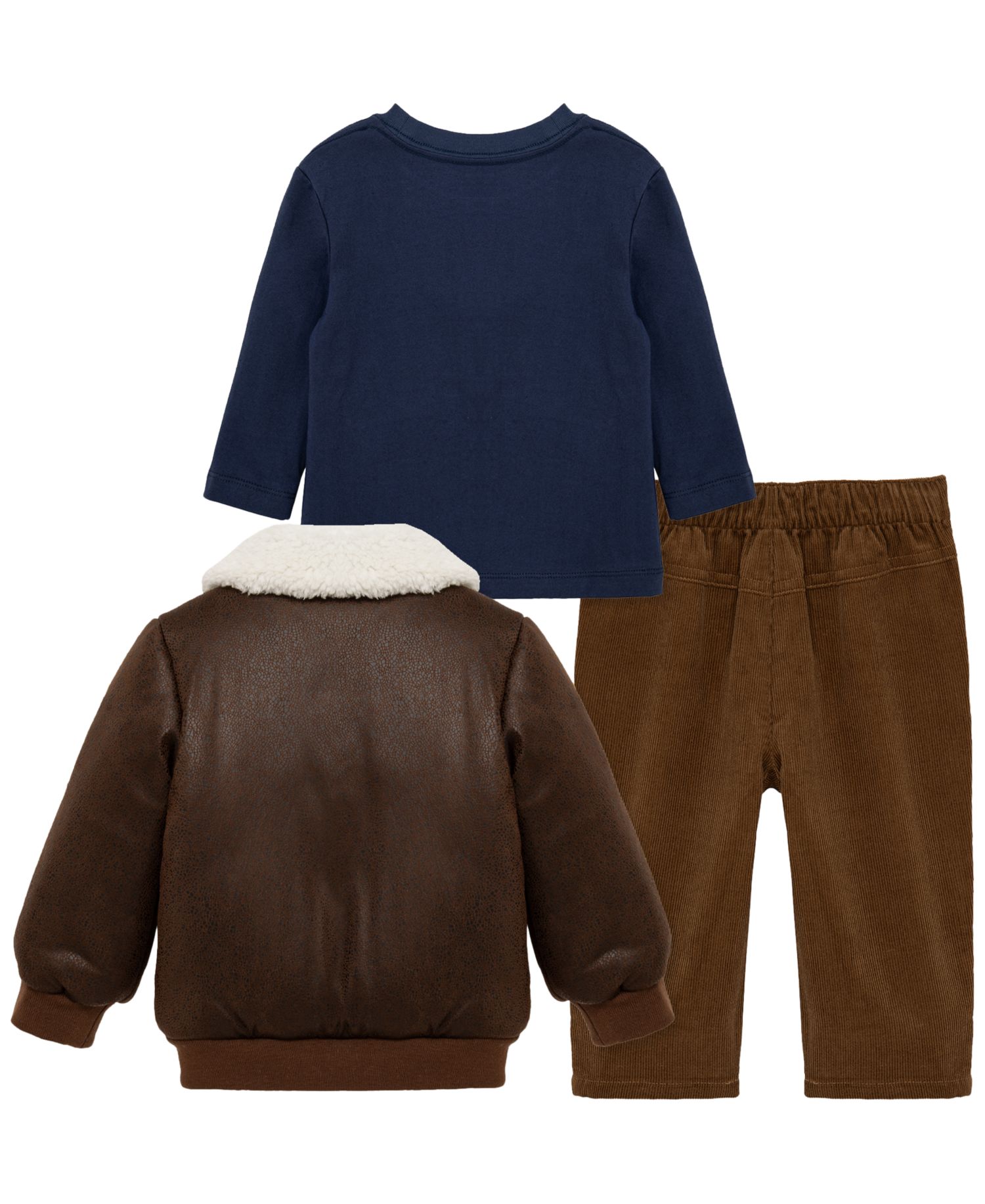 Baby Boys' Aviator Jacket, Long-Sleeve T-Shirt and Pants, 3-Piece Set