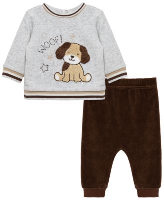Baby Boys' Woof Crewneck Sweatshirt and Pants, 2-Piece Set