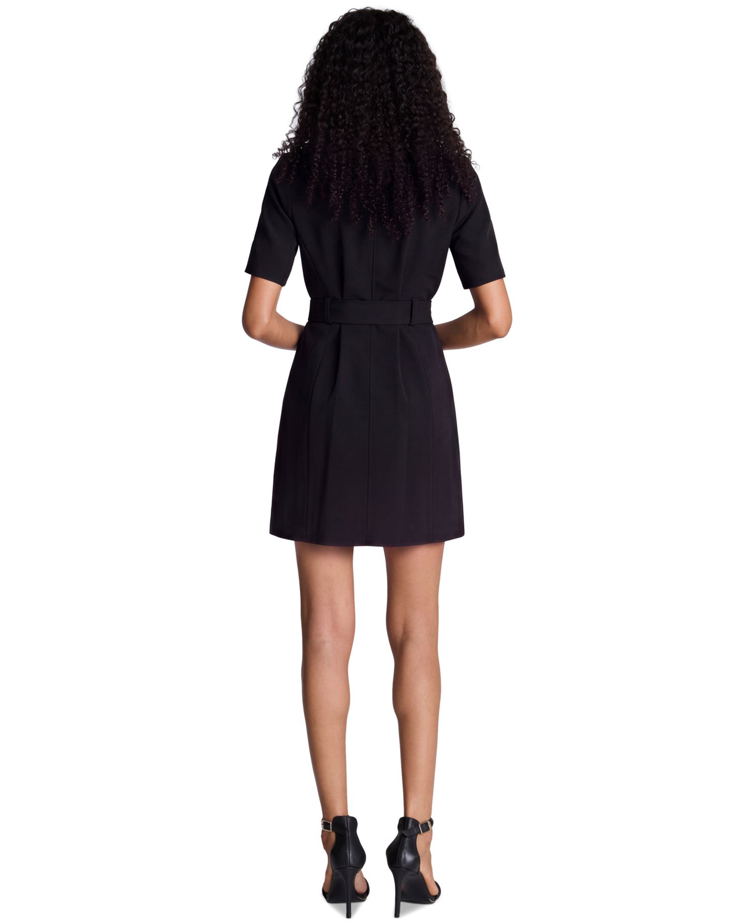 Women's Short-Sleeve Trench Mini Dress