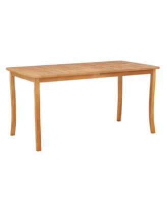 63-Inch Farmhouse Acacia Outdoor Dining Table with Umbrella Hole