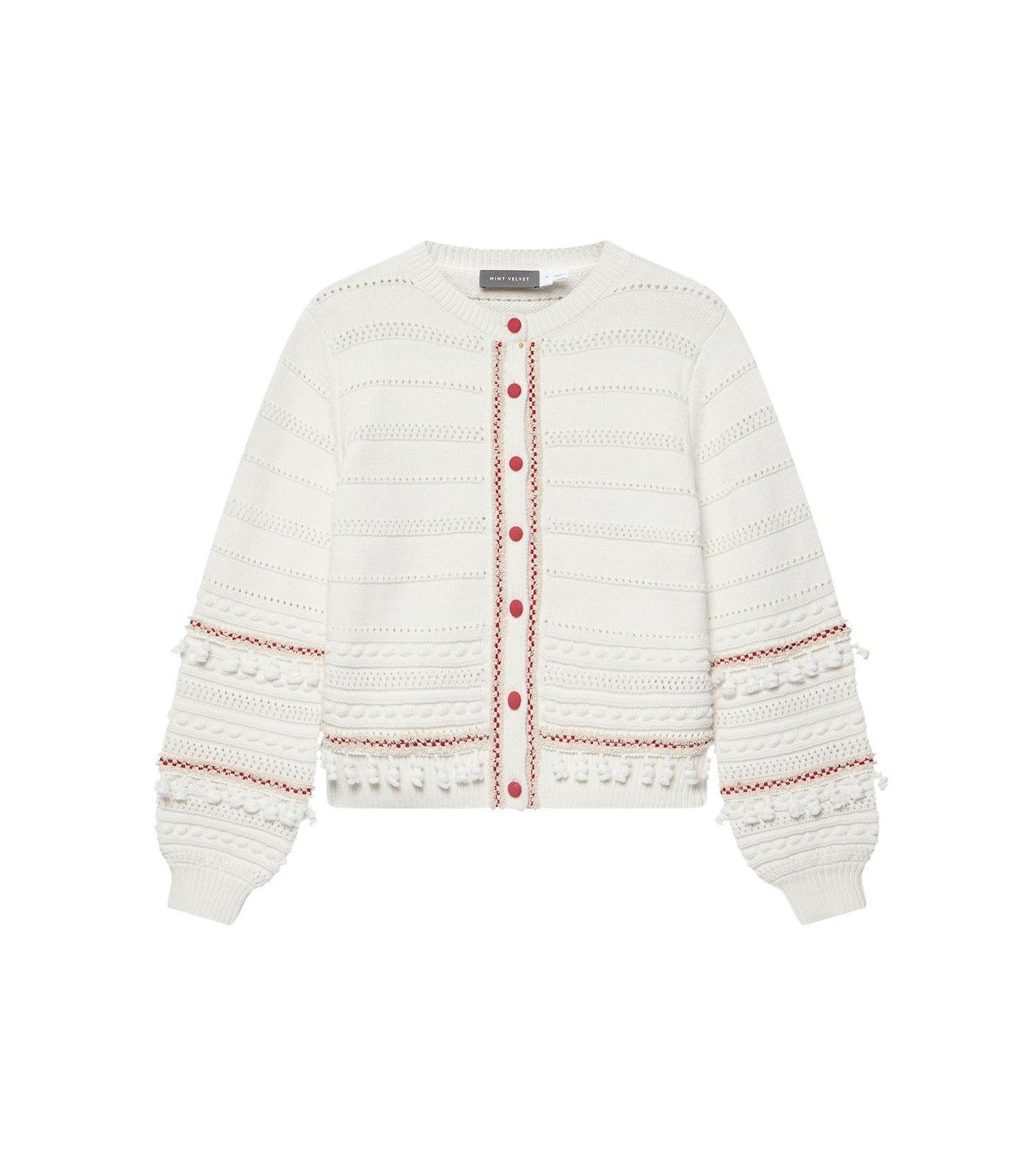Women's Cotton Blend Tassel Cardigan