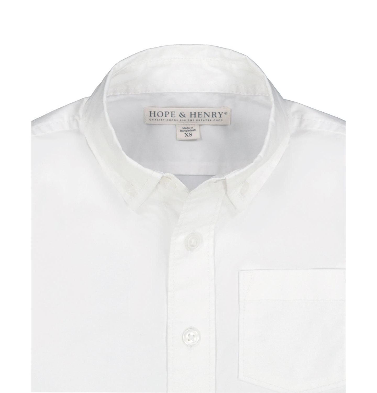 Рубашка Hope & Henry Organic Long Sleeve Stretch Poplin Shirt для мальчиков, цвет: Белый — фото 2