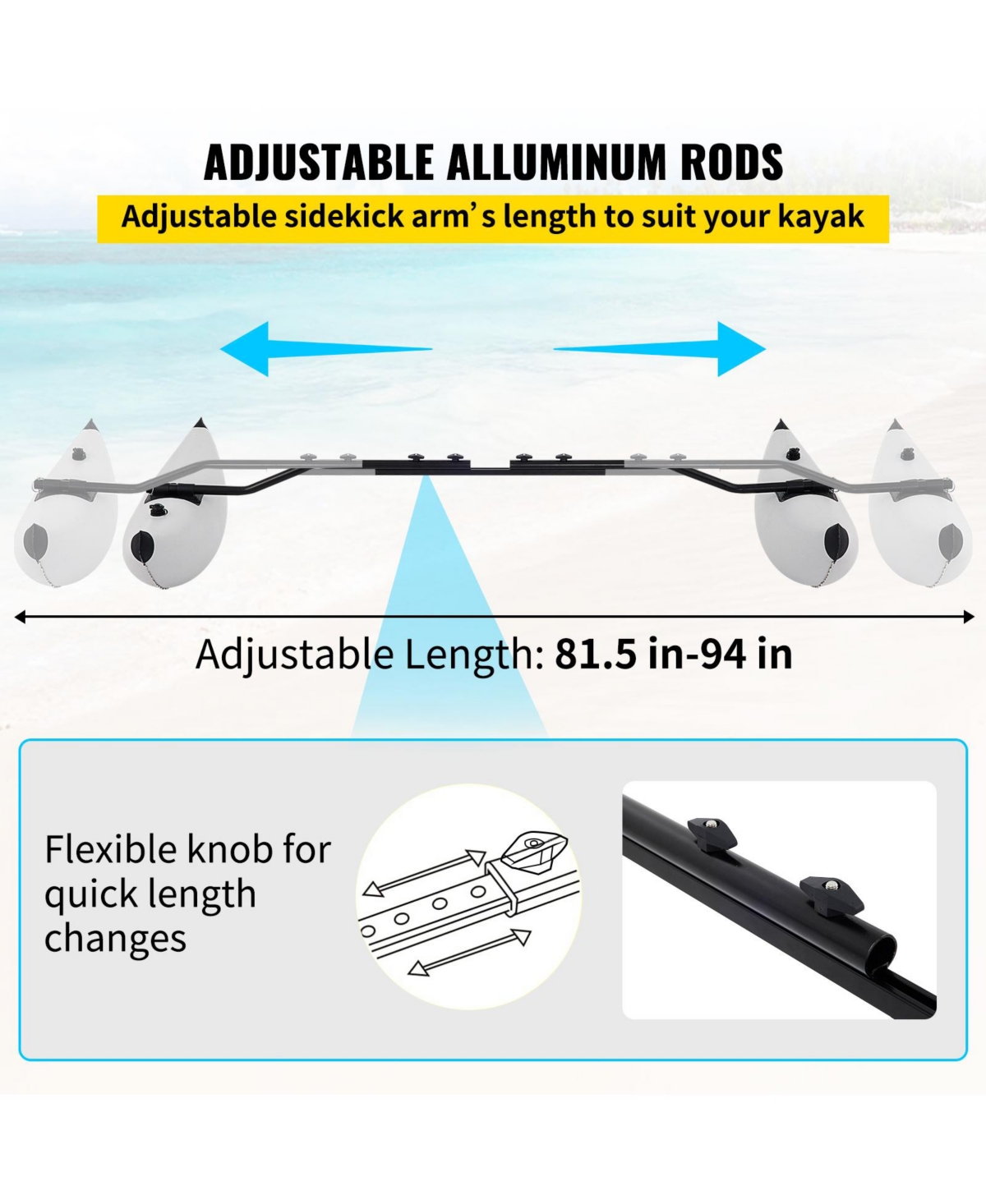 Hongge Pvc Inflatable Kayak Outrigger Stabilizers Set of 2