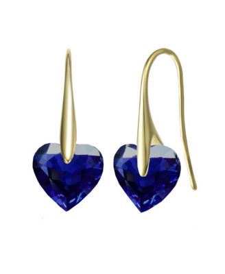 Elegant Sterling Silver Movable Heart CZ Fish Hook Earrings